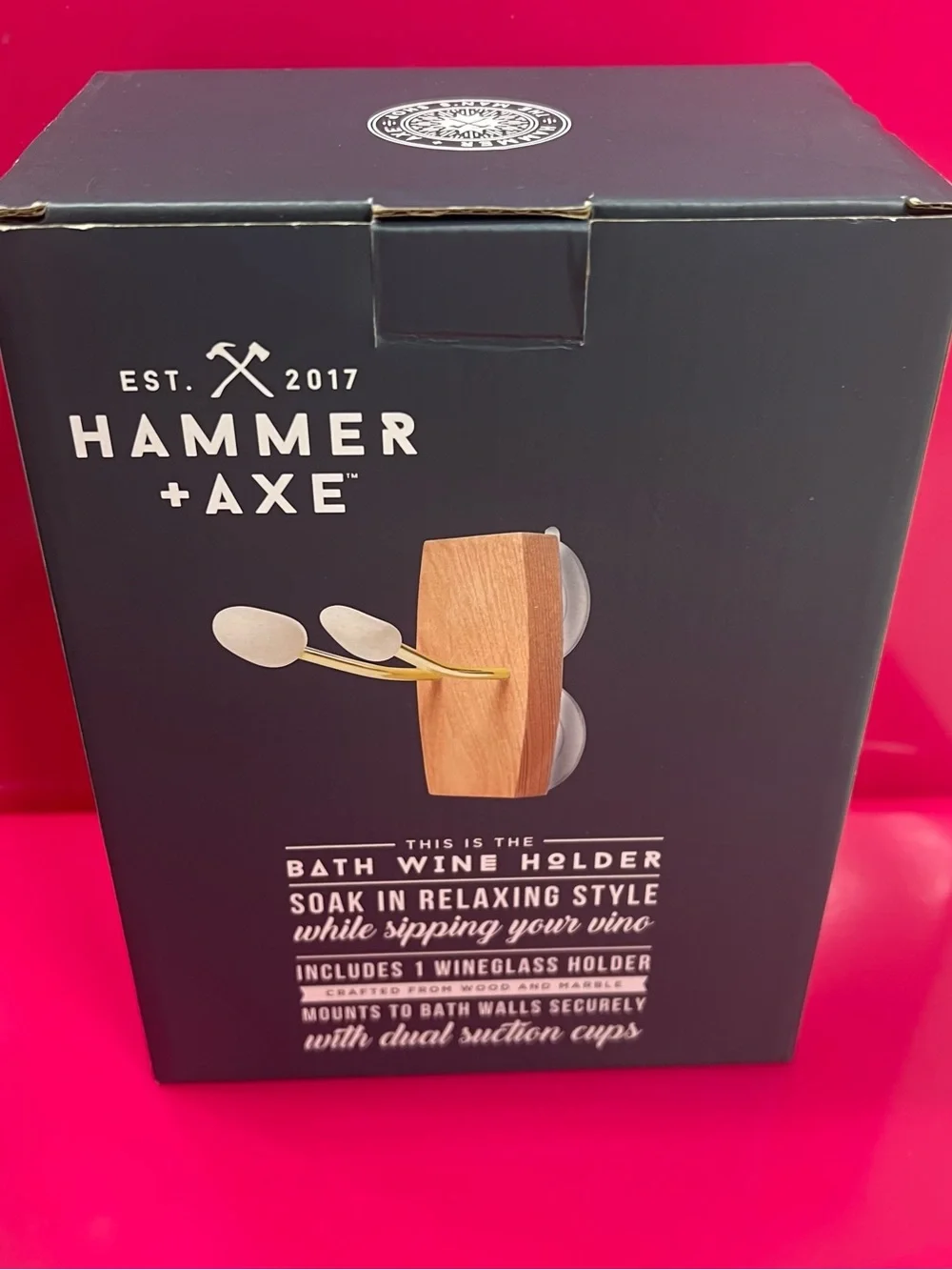 Hammer + Axe Bath Wine Holder NIB